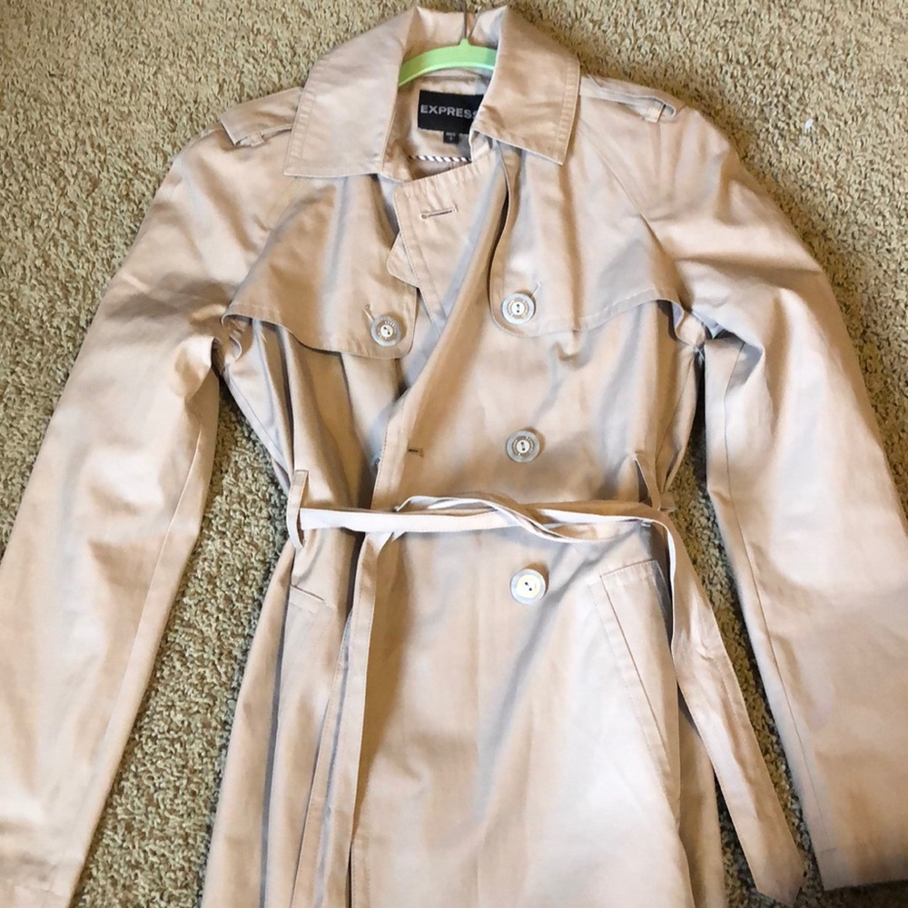 Express tan trench coat